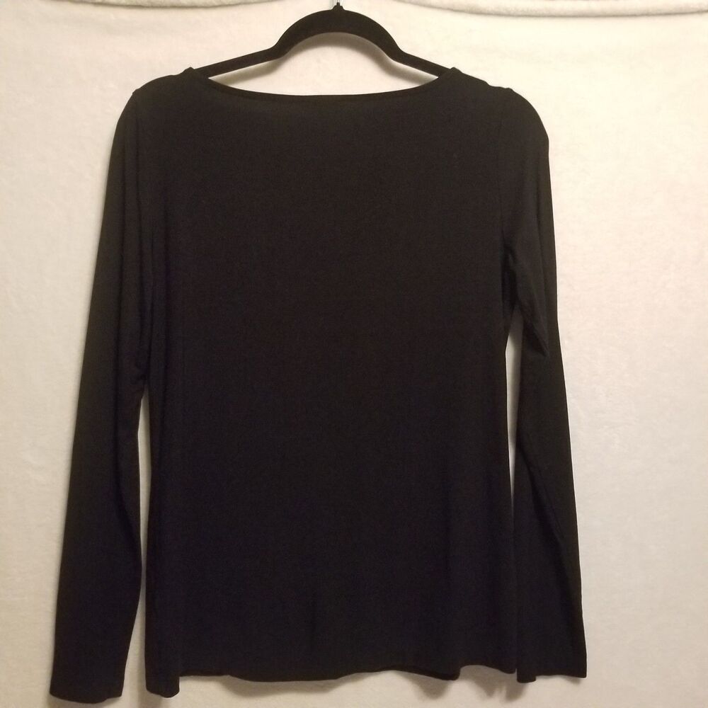 Talbots Small Top Lot Of 2 Long Sleeve Tee Red Cotton Black Rayon Classic Basic - Picture 7 of 9